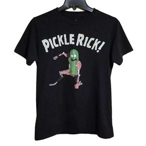 Cartoon Network Adult Swim Rick and Morty Pickle Rick Black T-Shirt Size Small